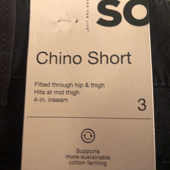 SO size 3 navy chino shorts with pockets very dark navy almost black NWT - Picture 4 of 10